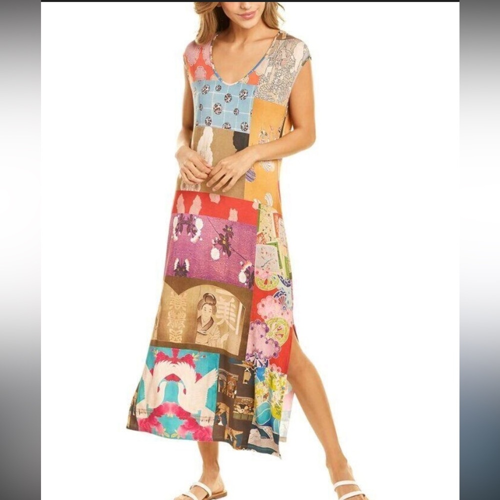 Johnny Was Multicolor Patchwork Maxi Skirt